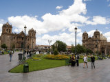 Tourists at a Town Square, Cuzco, Cusco Province, Cusco Region, Peru Photographic Print