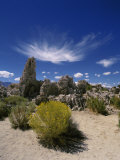 Tufa Rock Formations on a Landscape, Mono Lake, California, USA Photographic Print