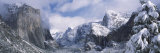 Mountains and Waterfall in Snow, Tunnel View, Half Dome, Yosemite National Park, California Photographic Print by Panoramic Images 