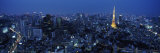 Tower Lit Up at Dusk in City, Tokyo Tower, Minato Ward, Kanto Region, Honshu, Japan Photographie par Panoramic Images 