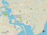 Political Map of Baytown, TX Prints
