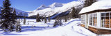 Tourist Resort in Snow Covered Field, Simpson's Num-Ti-Jah Lodge, Banff National Park, Alberta Photographic Print by Panoramic Images 