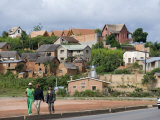 Three Men Walking at the Roadside, Antananarivo, Madagascar Photographic Print