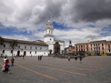 Tourists at a Town Square, Plaza De Santo Domingo, Quito, Ecuador Photographic Print
