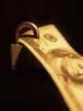 One Hundred Dollar Bill with a Padlock Photographic Print