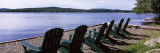 Chairs at the Lakeside, Raquette Lake, Adirondack Mountains, New York State, USA Photographic Print by Panoramic Images 