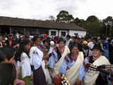 Indian Women Dancing at Private San Juan Feast, Hacienda Zuleta, Otavalo, Ecuador Photographic Print