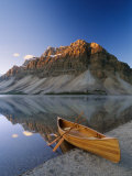 Canoe at the Lakeside, Bow Lake, Alberta, Canada Photographic Print