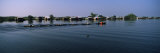 Boats in a River, Sangker River, Battambang Province, Cambodia Lámina fotográfica por Panoramic Images