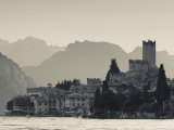 Veneto, Lake District, Lake Garda, Malcesine, Lakeside Town View, Italy Photographic Print by Walter Bibikow