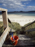 Bucket and Spade on the Steps Leading to the Beach Near Blockhouse Point, Tresco Photographic Print by Fergus Kennedy