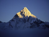 Solo-Khumbu, Dzonglha, Ama Dablam Bathed in Evening Light, Seen from Dzonglha, Nepal Photographic Print by Fergus Kennedy