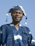 Dogon Country, Sangha, A Young Man Dressed in Traditional Dogon Attire, Mali Photographic Print by Nigel Pavitt