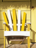 Corn Islands, Little Corn Island, Iguana Beach, Chairs Outside Beach Cabana, Nicaragua Fotografie-Druck von Jane Sweeney