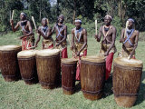 Intore Drummer Plays at Butare,In the Days of Monarchy in Rwanda Photographic Print by Nigel Pavitt