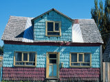 Painted Shingle Covered House, Northern Patagonia, Chile Photographic Print by John Warburton-lee