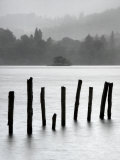 Remains of Jetty in the Mist, Derwentwater, Cumbria, England, UK Photographic Print by Nadia Isakova