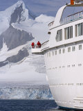 Mountains of Livingstone Range at Stern of Mv Discovery During Landing at Half Moon Bay, Antarctica Photographic Print by Mark Hannaford