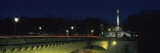 Bridge with a Monument Lit Up at Night, Friedensengel, Munich, Bavaria, Germany Photographic Print by Panoramic Images 
