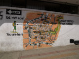 Map Painted on a Wall, Otavalo, Imbabura Province, Ecuador Photographic Print