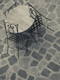 Sardinia, North Western Sardinia, Castelsardo, Cafe Tables, Italy Fotografie-Druck von Walter Bibikow