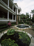 Fountains in Front of Mansion, Calhoun Mansion, Charleston, Charleston County, South Carolina, USA Photographic Print