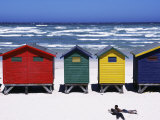 Victorian-Style Bathing Boxes on the Beach, Western Cape, South Africa Photographie par John Warburton-lee