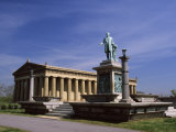 Statue in Front of an Art Museum, the Parthenon, Centennial Park, Nashville, Tennessee Photographic Print