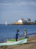 Fishermen Prepare their Boats on the Beach on Ilha Do Mozambique Photographic Print by Julian Love