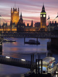 Big Ben and the Houses of Parliament Seen across the River Thames from Waterloo Bridge at Sunset Photographic Print by Julian Love