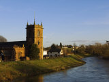 Bangor-On-Dee's Sandstone Church, Sant Dunawd's, Sits Beside the River Dee, Wales Photographic Print by John Warburton-lee