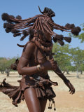 Himba Women Perform the Otjiunda Dance, Stamping, Clapping and Chanting Photographic Print by Nigel Pavitt