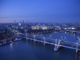 Hungerford Bridge and River Thames, London, England Photographic Print by Jon Arnold