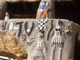 Bandiagara Plateau, Meeting Area in Dogon Village Built into Cliff at Base Bandiagara Plateau, Mali Photographic Print by Mark Hannaford
