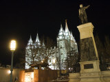Utah, Salt Lake City, Mormon Theatre Monument in Honour of Brigham Young and the Pioneers, USA Photographic Print by Christian Kober