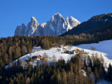 Winter Landscape, Geisler Spitzen, Val Di Funes, Dolomites, Trentino-Alto Adige, South Tirol, Italy Photographic Print by Gavin Hellier