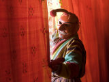 Masked Man, Festival, Trashichhoe Dzong, Thimpu, Bhutan Photographic Print by Peter Adams
