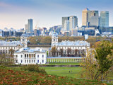 Royal Greenwich Park, National Maritime Musuem, and Canary Wharf in Autumn, London, England Photographic Print by Jane Sweeney
