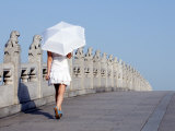Beijing, Summer Palace - UNESCO World Heritage Site, A Young Girl on the 17 Arch Bridge, China Photographic Print by Christian Kober
