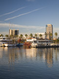 California, Long Beach, Shoreline Village, Marina and City View, USA Photographic Print by Walter Bibikow