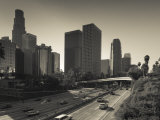 California, Los Angeles, Downtown and Rt, 110 Harbor Freeway, USA Photographie par Walter Bibikow