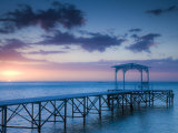 Western Mauritius, Le Morne Peninsula, Pier at the Dinarobin Hotel, Dusk, Mauritius Photographic Print by Walter Bibikow