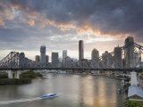A Citycat Ferry Cruises Beneath Brisbane's Story Bridge Towards City Centre, Brisbane, Australia Photographic Print by Andrew Watson