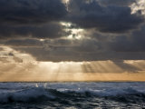 Late Afternoon, the Sun Breaks Through Threatening Clouds over Bass Straits, Victoria, Australia Photographic Print by Nigel Pavitt