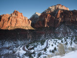 Utah, Zion National Park, Zion-Mt, Carmel Highway, Winter, Morning, USA Photographic Print by Walter Bibikow