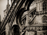 Lombardy, Milan, Piazza Duomo, Duomo Cathedral, Roof Detail, Italy Photographic Print by Walter Bibikow