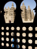Djenné, the Great Mosque of Djenné from a Traditional Moroccan-Style Latticed Window, Mali Photographic Print by Nigel Pavitt