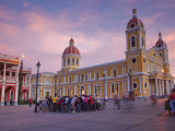Granada, Park Colon, Park Central, Cathedral De Granada at Sunset, Nicaragua Photographic Print by Jane Sweeney
