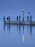 Veneto, Lake District, Lake Garda, Garda, Lakeside Pier View, Italy Photographic Print by Walter Bibikow