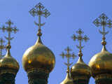 Moscow, Golden Spires of the Terem Palace at the Kremlin, Moscow, Russia, Russia Photographic Print by Nick Laing